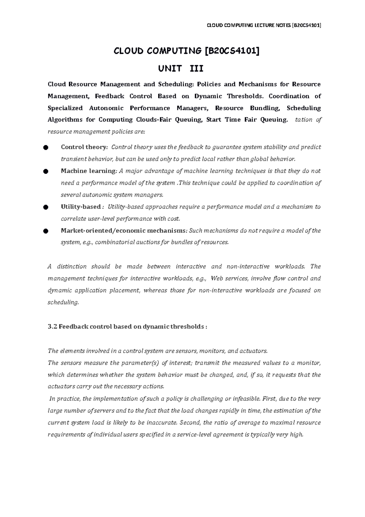 UNIT 3 Cloud Computing(R20) - CLOUD COMPUTING [B20CS4101] UNIT III ...