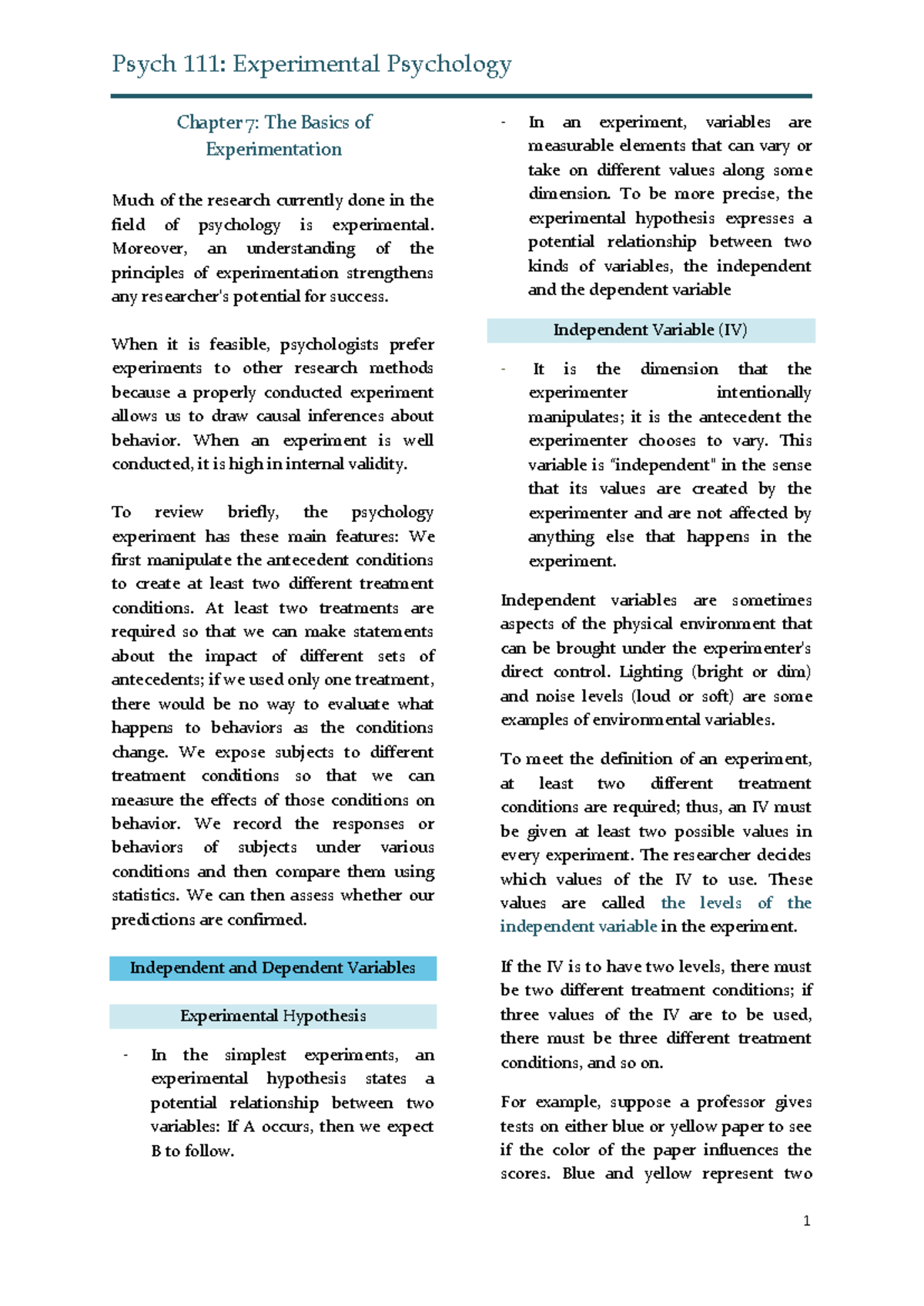 Psych 111 Chapter 7 (Experimental Psychology, Myers) - Chapter 7: The ...