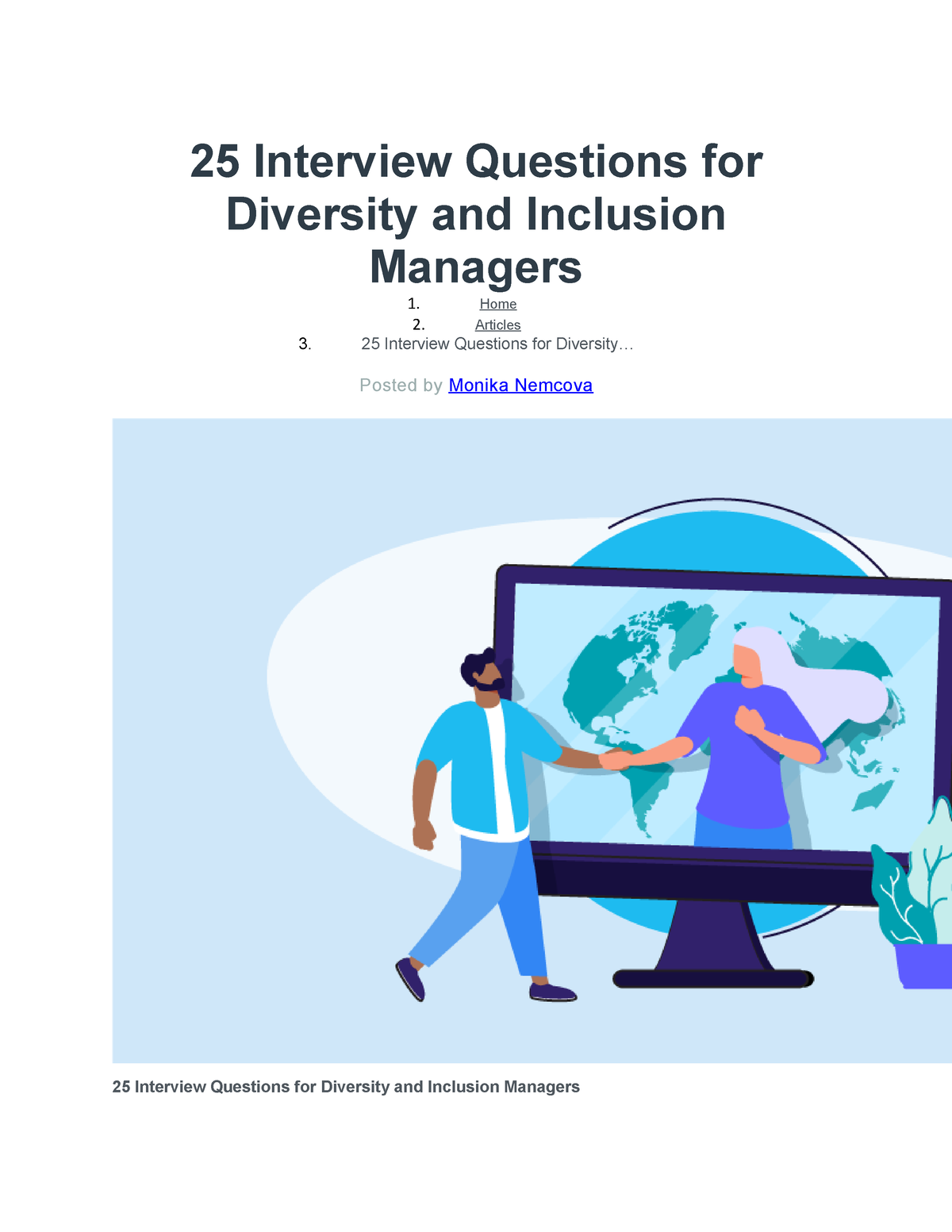 25 Interview Questions For Diversity And Inclusion Managers - 25 ...