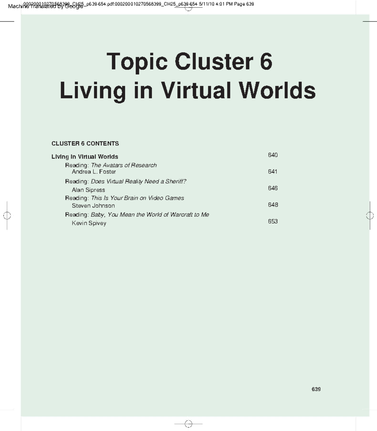 Living in Virtual Worlds - Studocu
