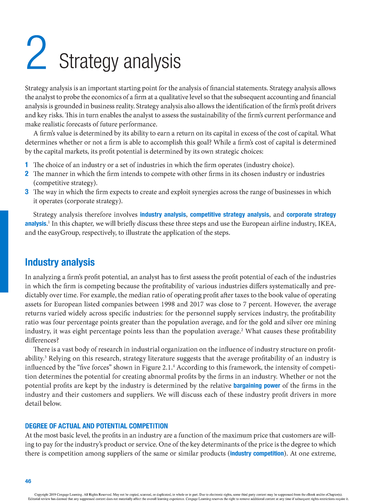 Ch 2 Strategy Analysis - 46 2 Strategy analysis Strategy analysis is an ...