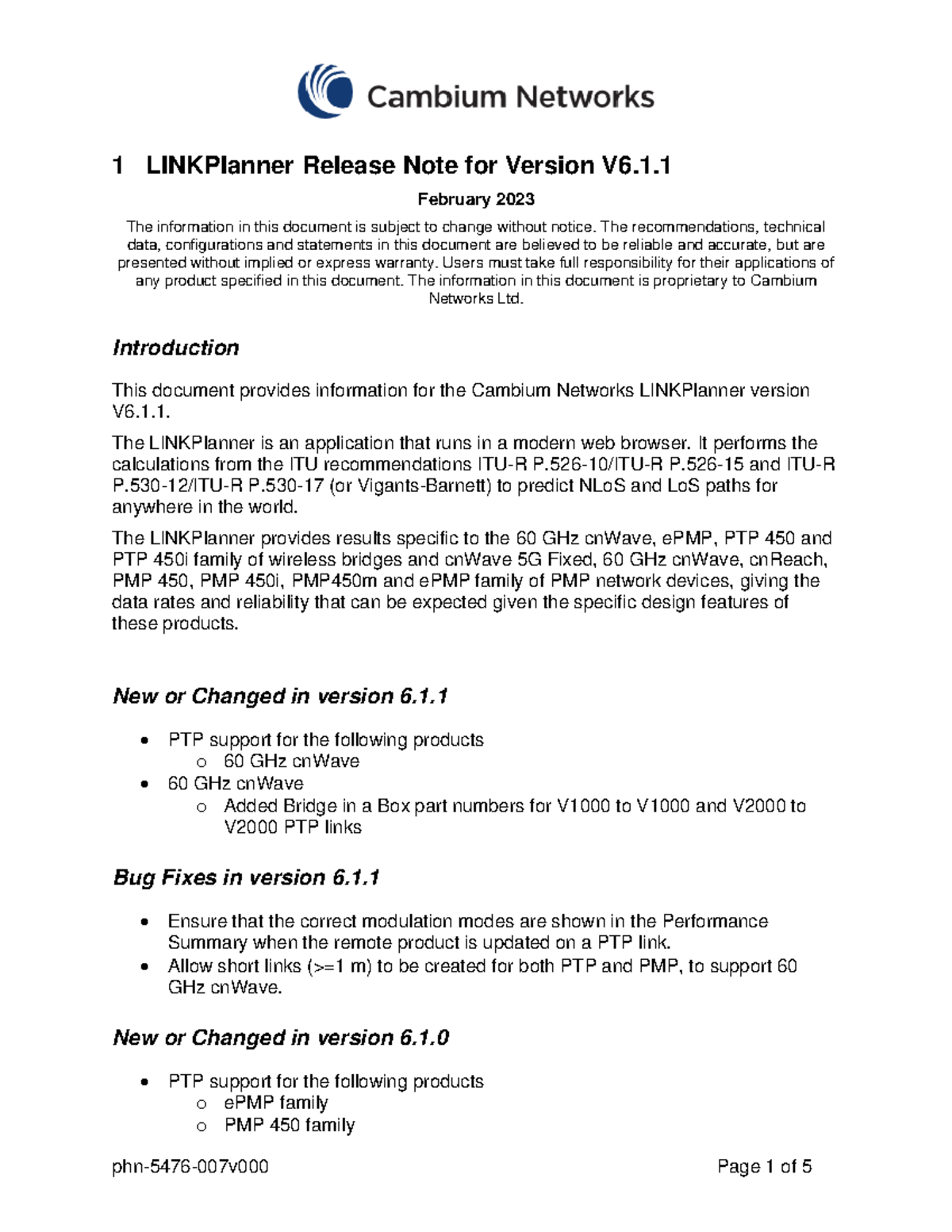 Link planner release notes v6 - 1 LINKPlanner Release Note for Version ...