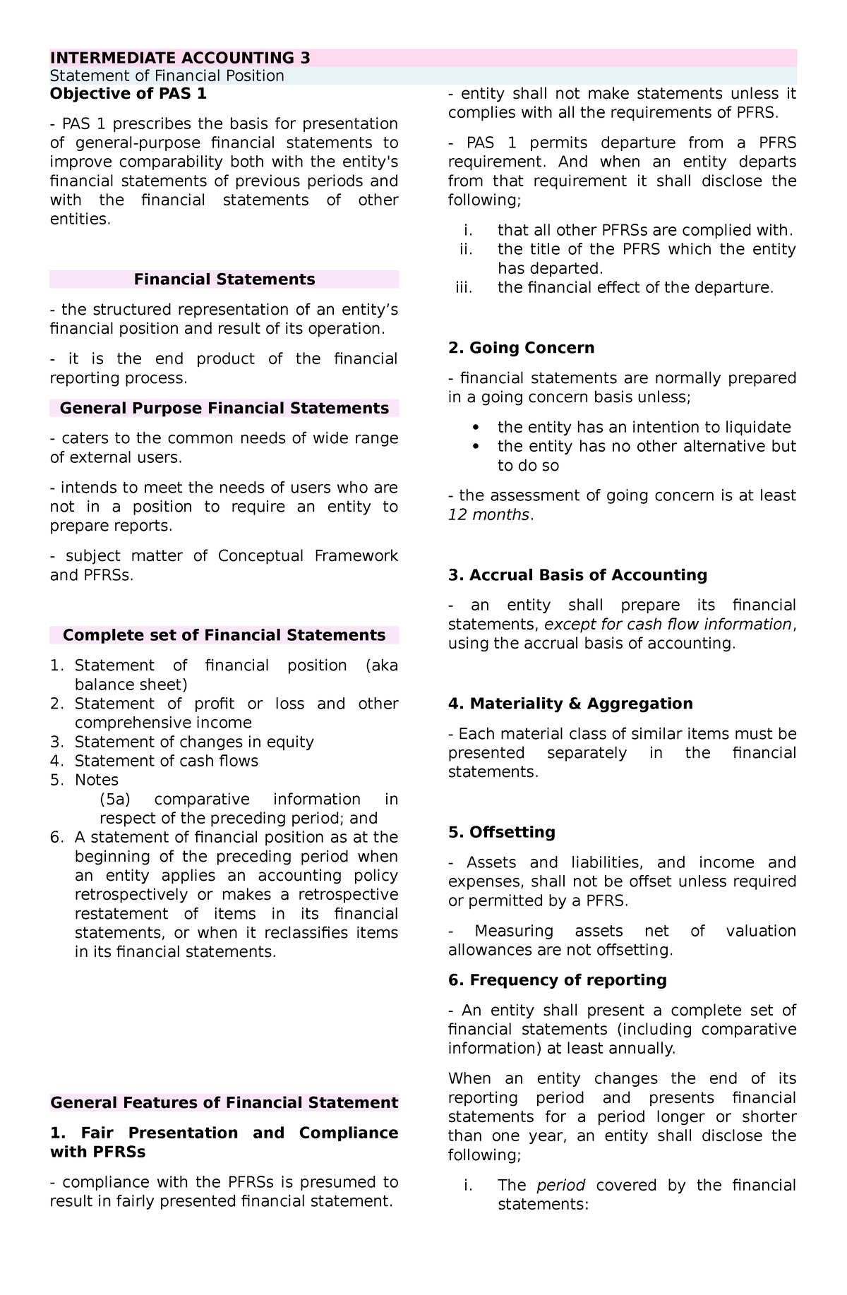 IA3-CH1 - Notes - INTERMEDIATE ACCOUNTING 3 Statement Of Financial ...