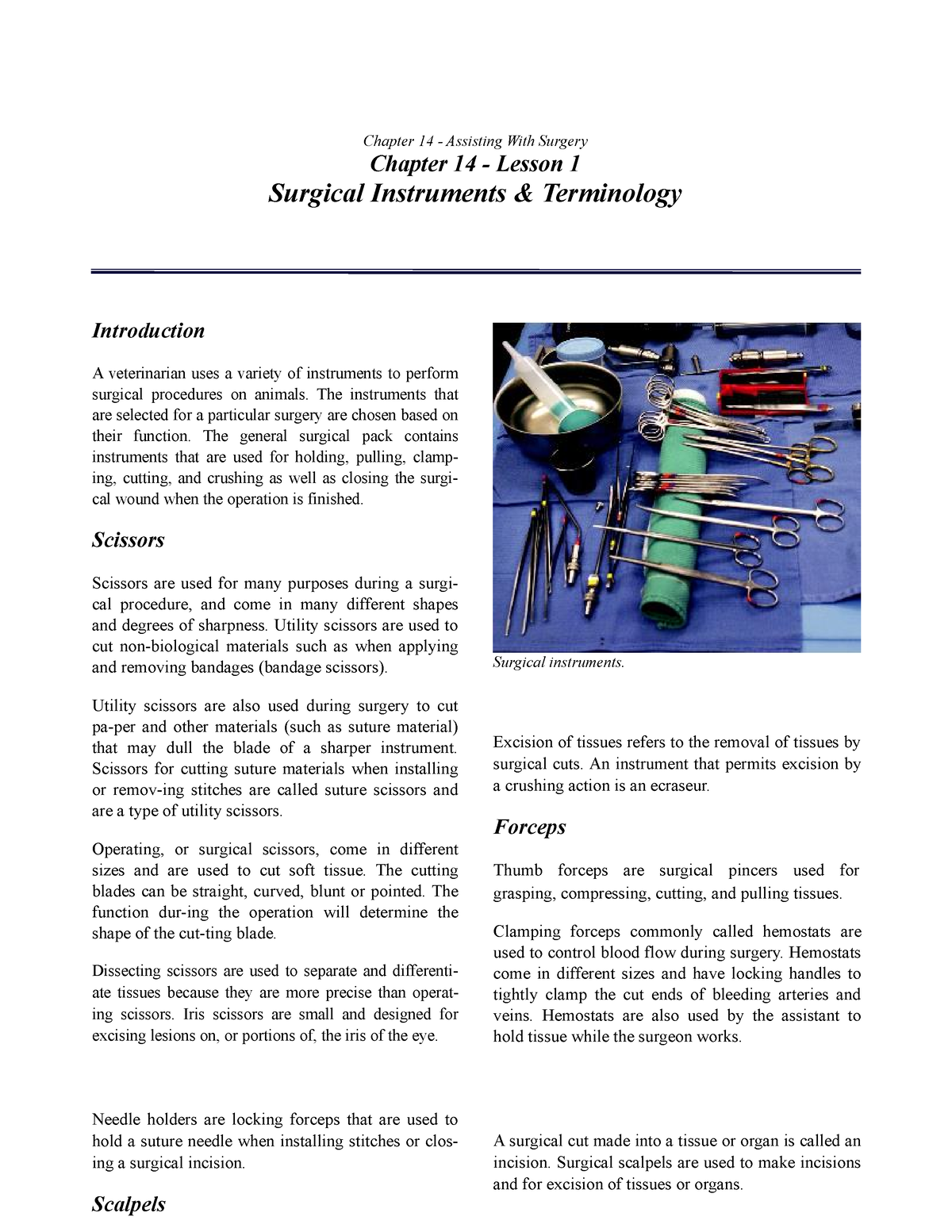 Ch14-01 Surgical Instruments Terminology - Chapter 14 - Assisting With ...