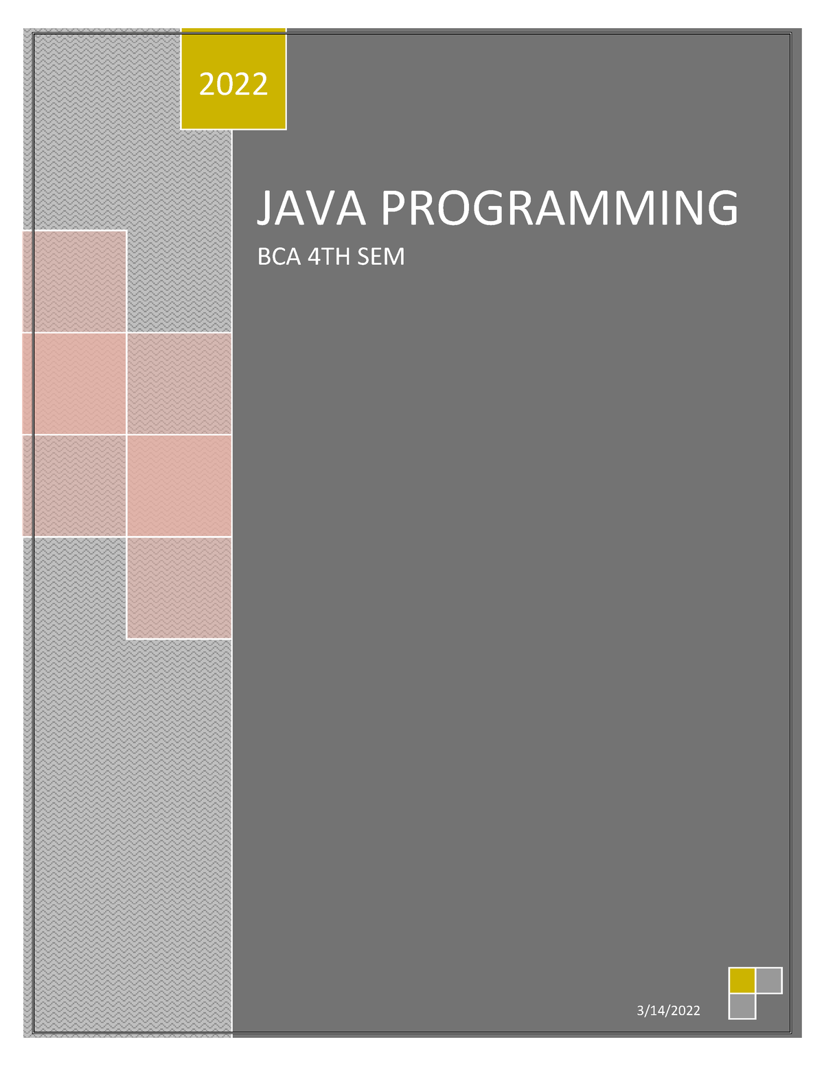 JAVA Programming Notes - JAVA PROGRAMMING BCA 4TH SEM 2022 3/14 ...