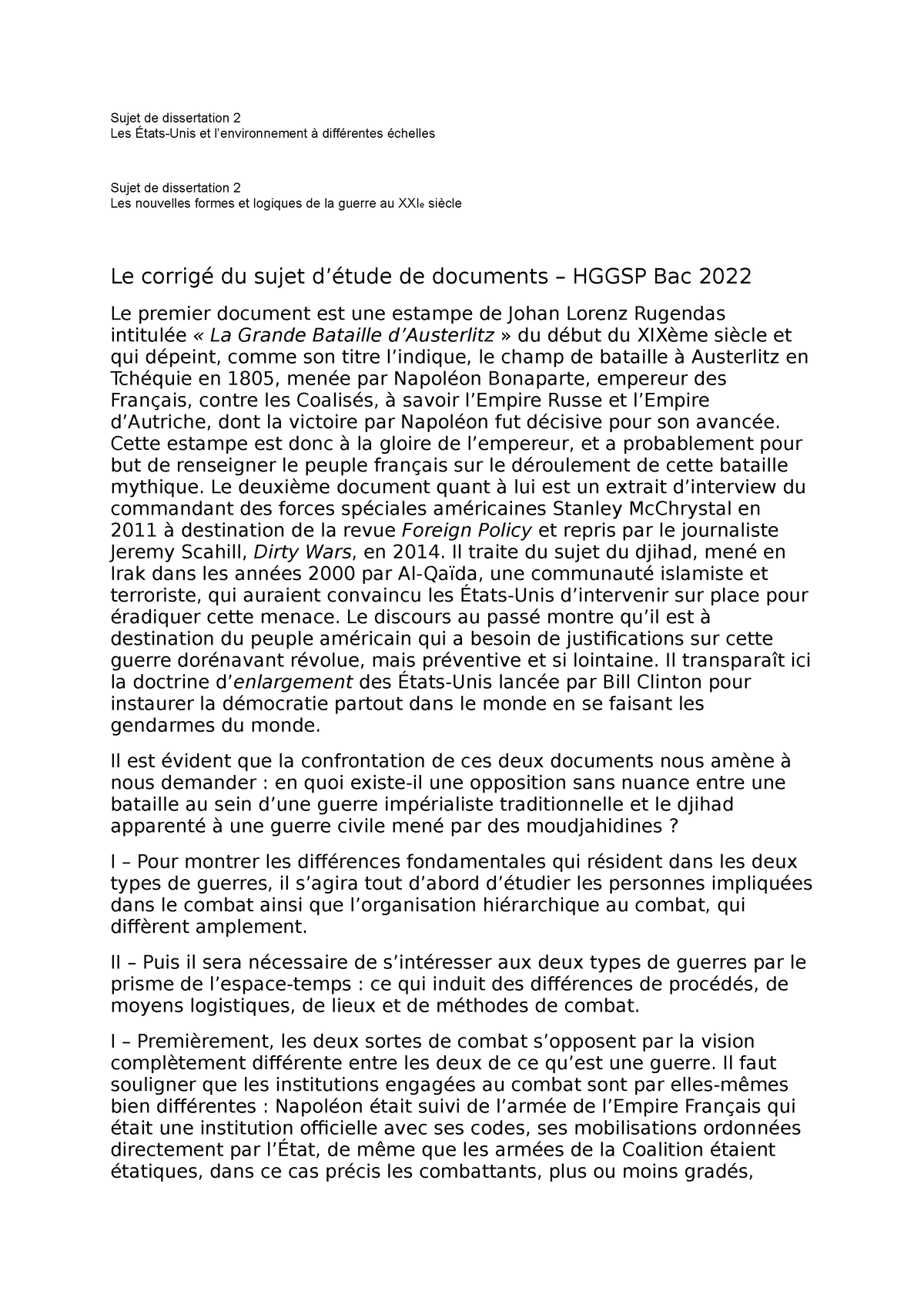 sujet de dissertation hggsp