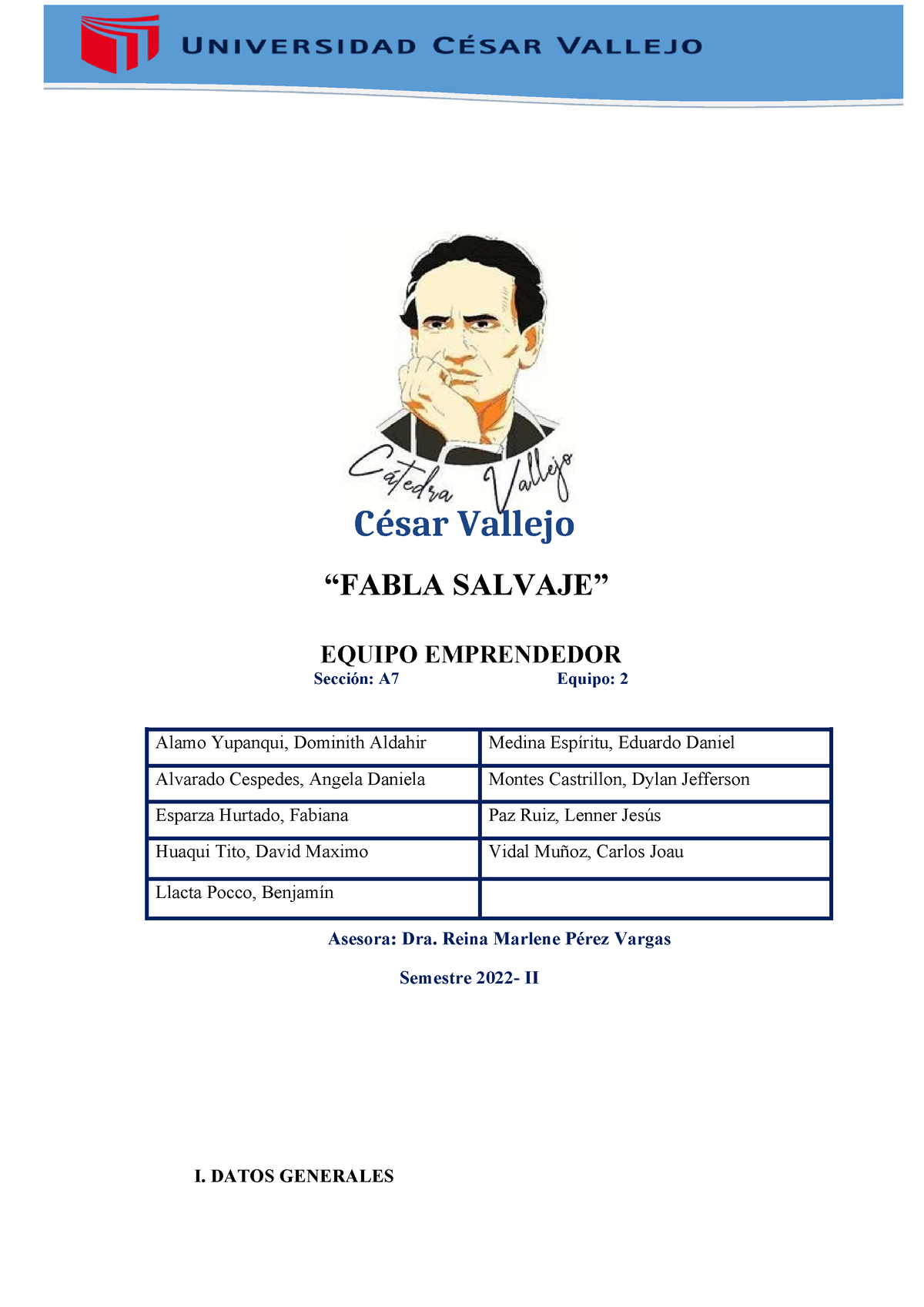 Fabla Salvaje Marco Teórico (1) - César Vallejo “FABLA SALVAJE” EQUIPO ...