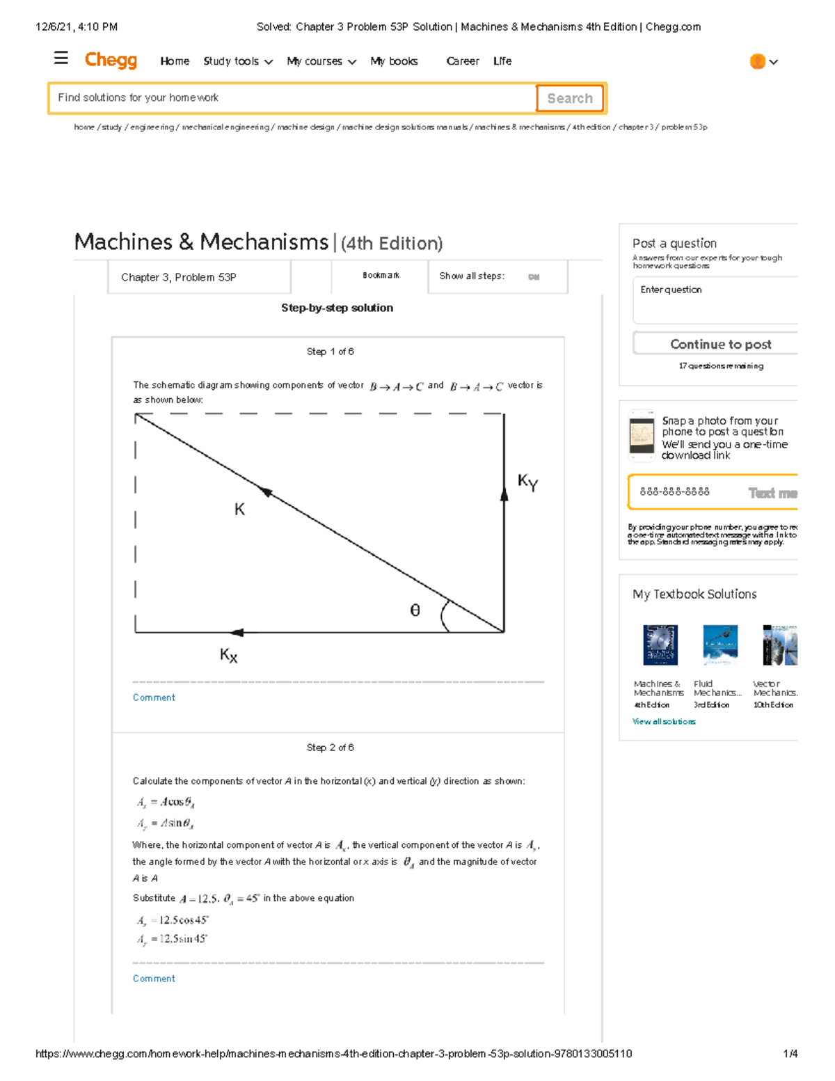 Solved Chapter 3 Problem 53P Solution Machines & Mechanisms 4th Edition ...