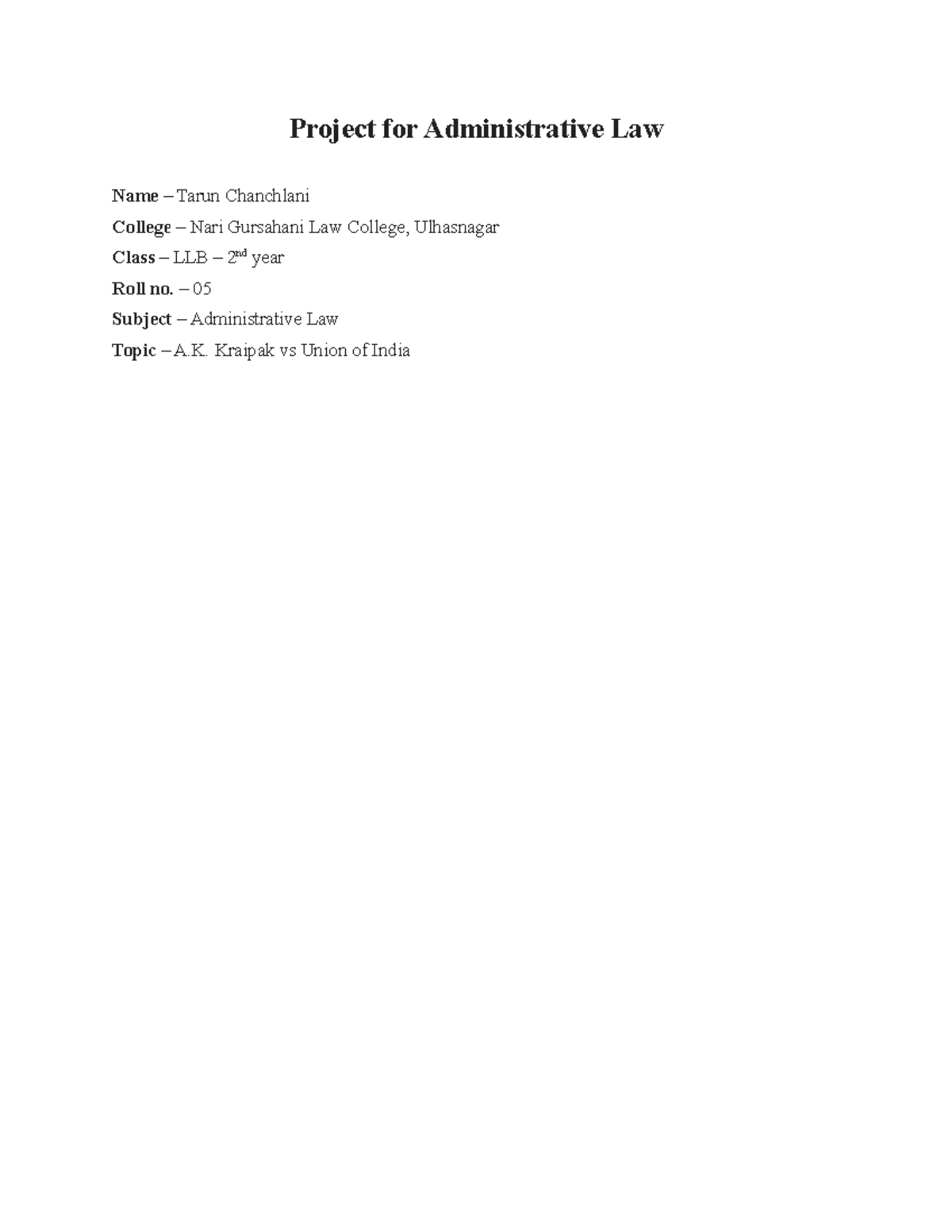 Land laws project, TOPA, Family law project Bachelor of Legislative