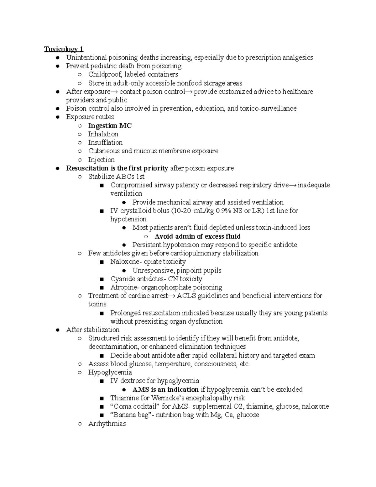 Toxicology Lecture - Toxicology 1 Unintentional poisoning deaths ...