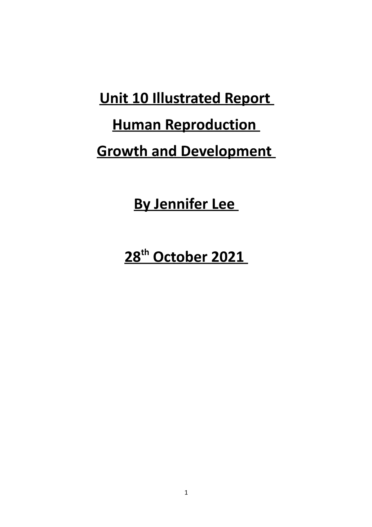 Unit Human Reproduction Growth And Development Unit Illustrated Report Human