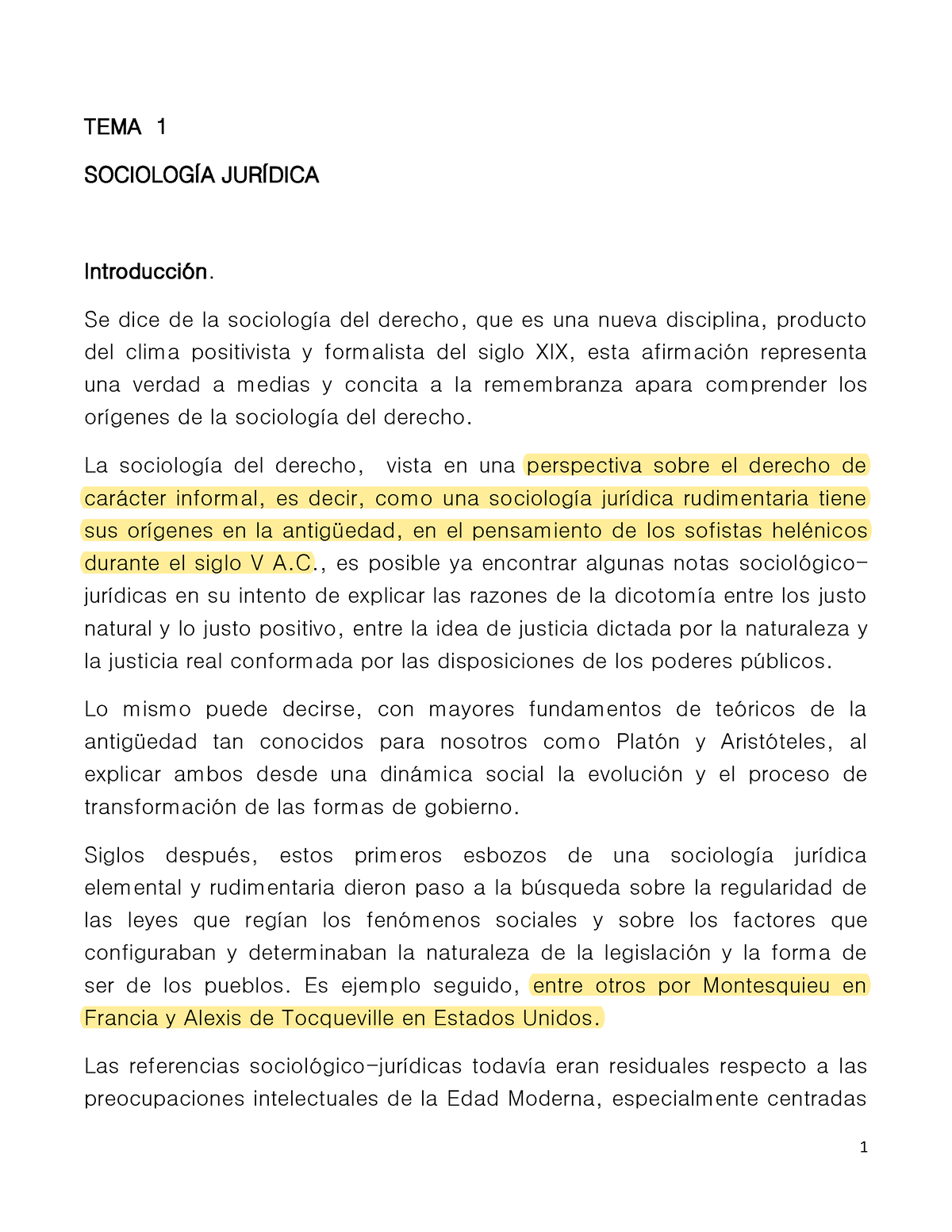 Unidad Uno. Sociolog Ã A Jur Ã Dica - TEMA 1 SOCIOLOGÍA JURÍDICA ...