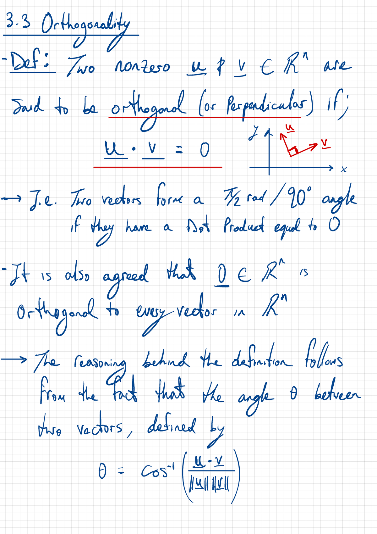 MATH 204 - Sec. 3.3 Notes - 3 Orthogonality · Def : Two nonzero PIER ...