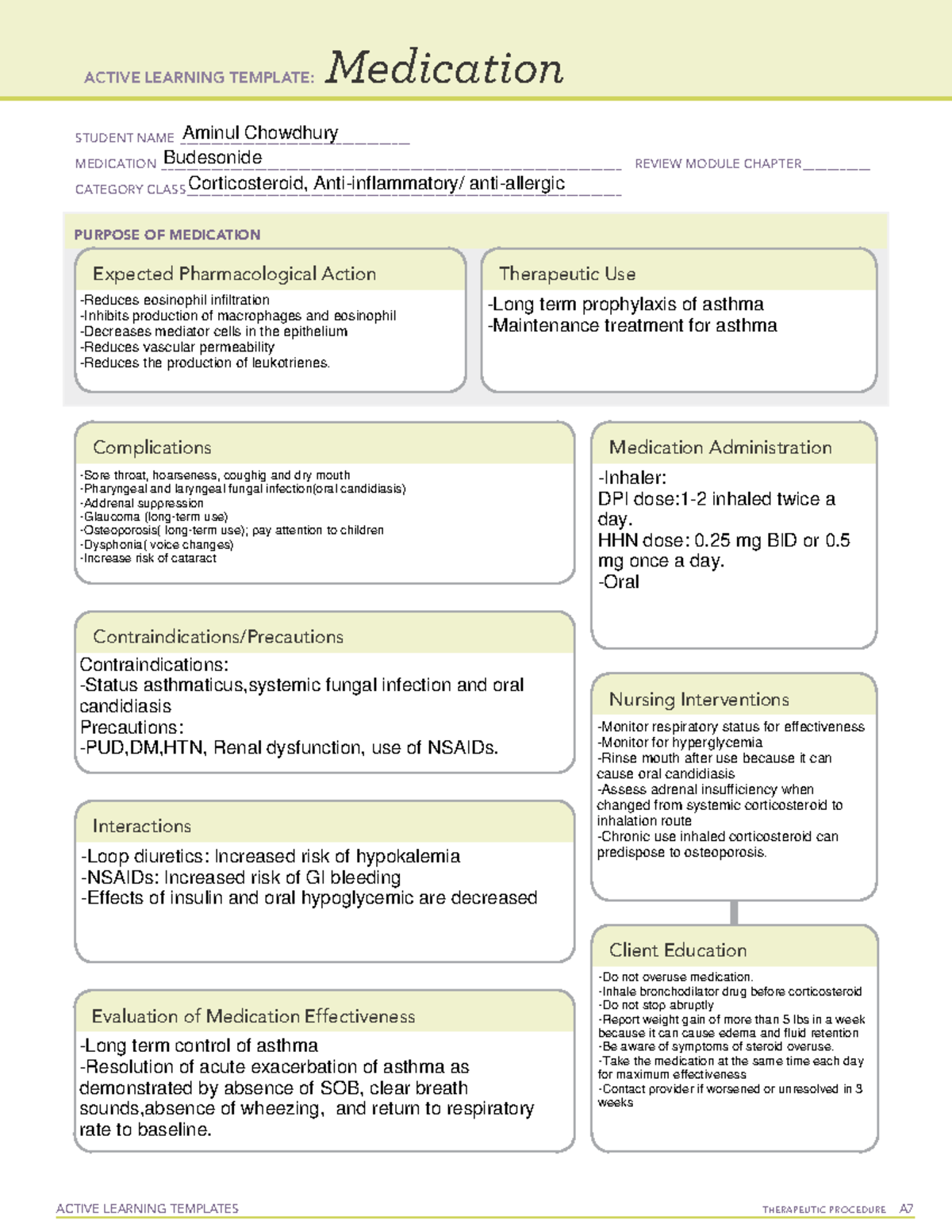 Budesonie - Drug template - ACTIVE LEARNING TEMPLATES THERAPEUTIC ...