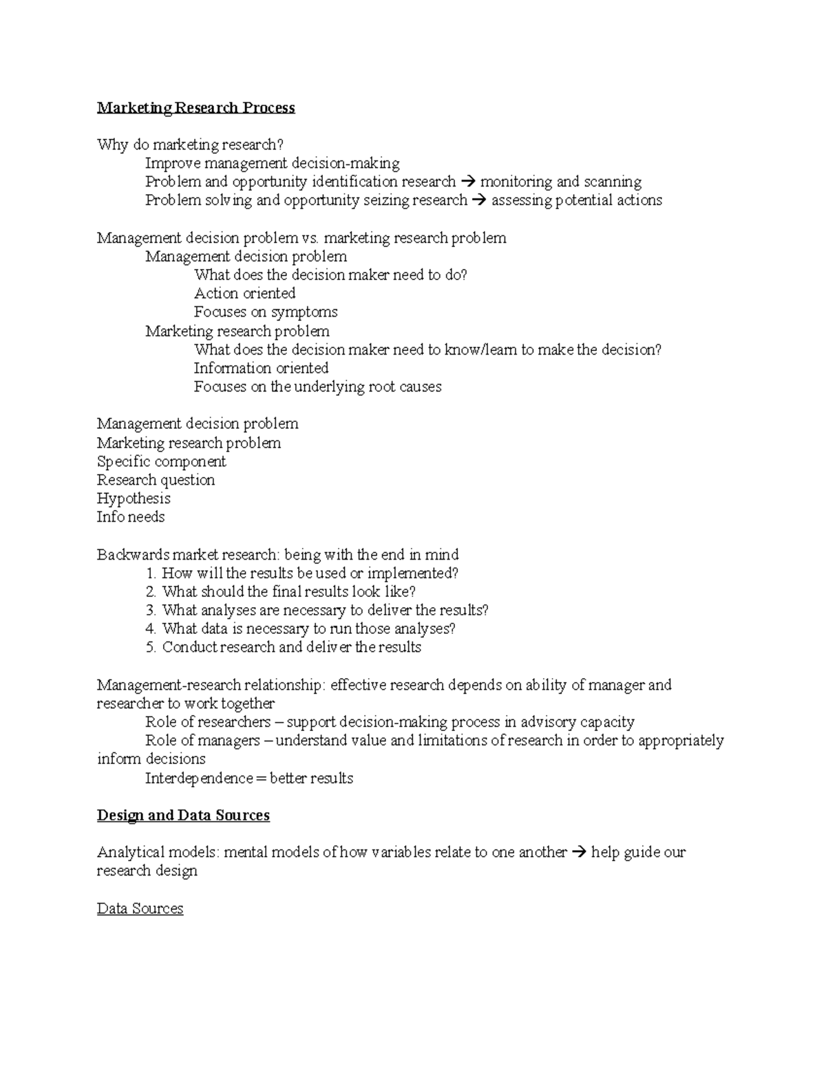 Midterm exam study guide 2.28.18 - Marketing Research Process Why do ...