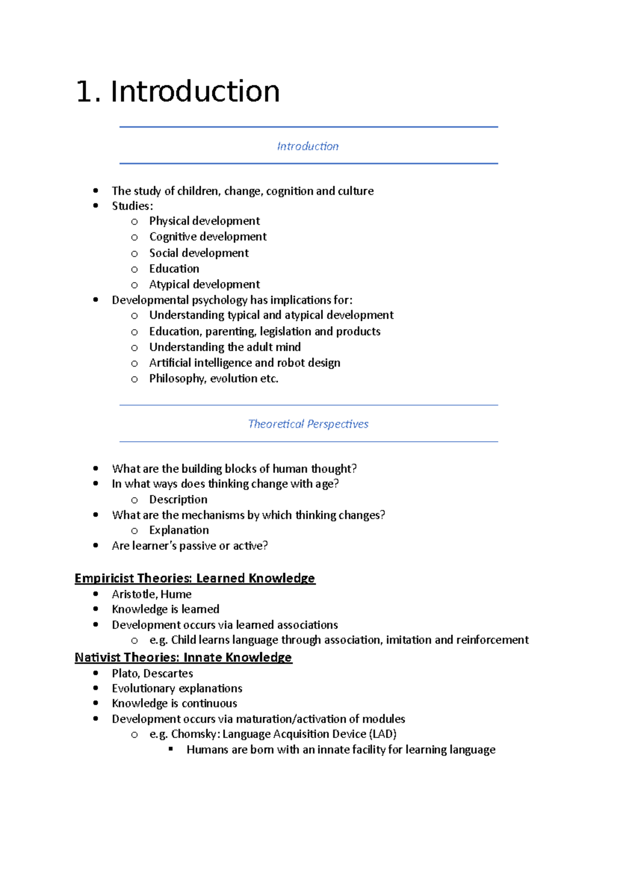 1. Introduction - Lecture notes 1 - 1. Introduction Introduction The ...