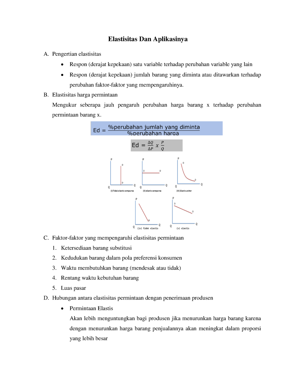 Elastisitas Dan Aplikasinya - Pengertian Elastisitas Respon (derajat ...