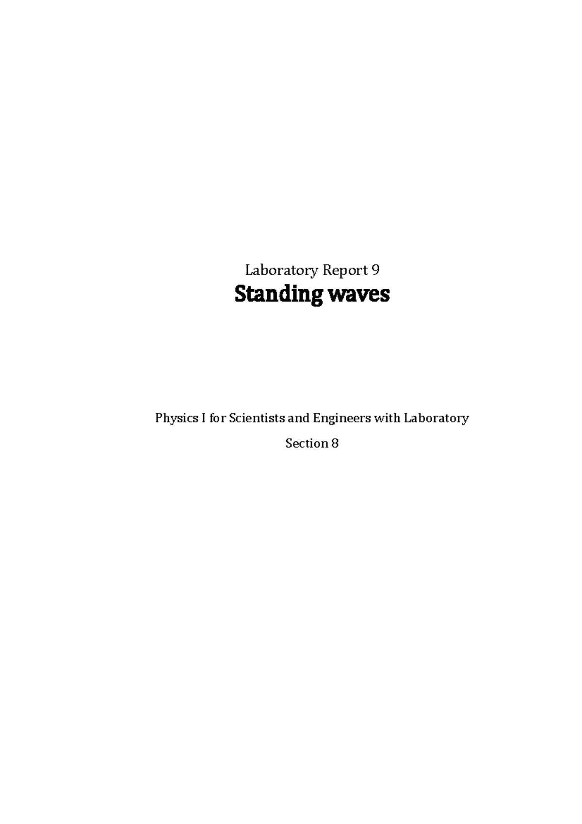 lab report physics matriculation experiment 6 standing wave