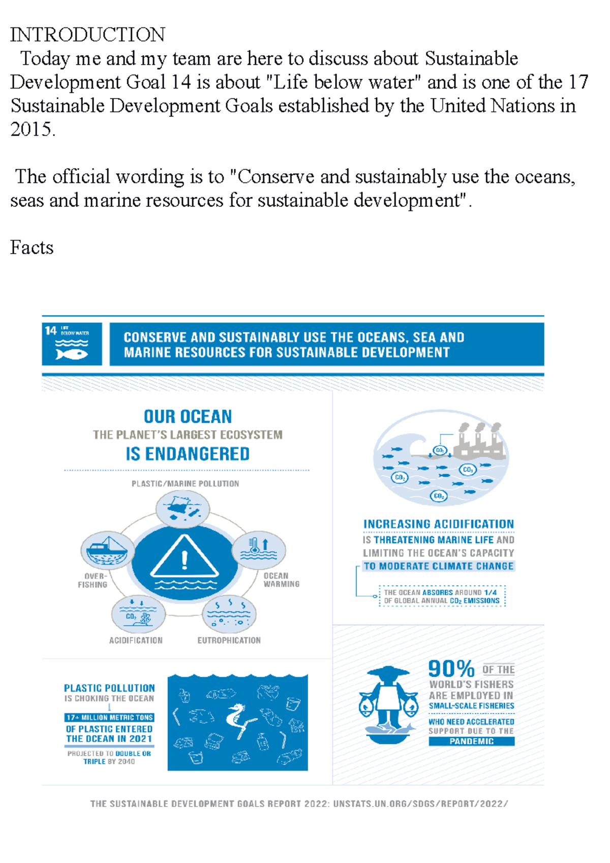 Sdg14 Introduction Today Me And My Team Are Here To Discuss About Sustainable Development Goal