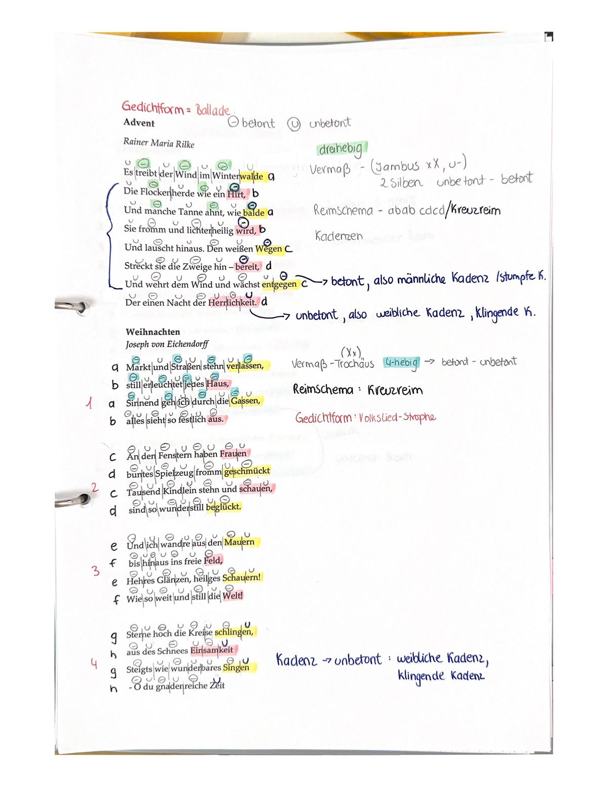 Gedichtform = Ballade - WiSe2021 - Einführung In Das Studium Der ...