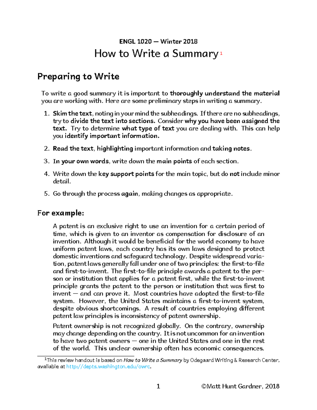 How To Write A Good Summary Middle School