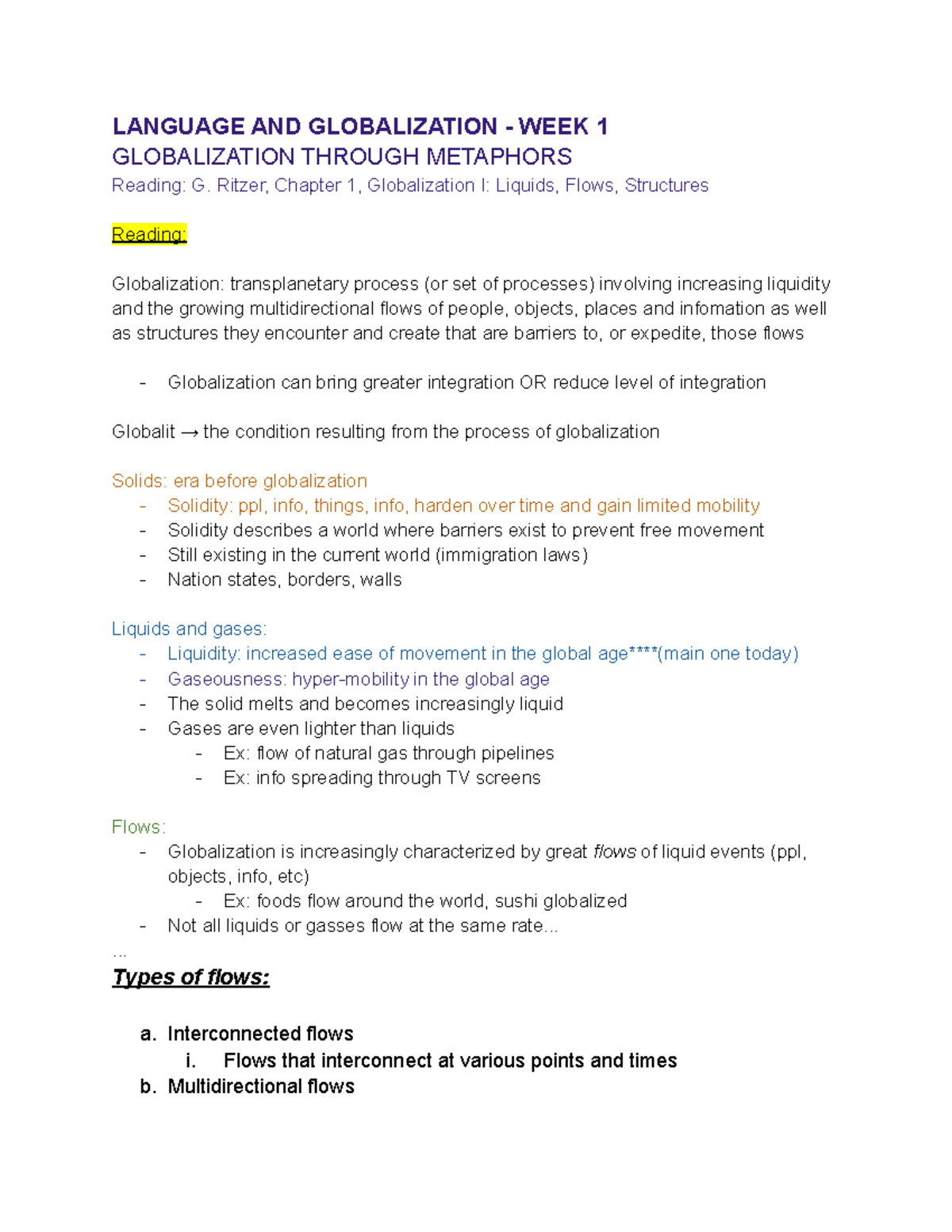 Language and Globalization Notes - Week 1 - LANGUAGE AND GLOBALIZATION ...