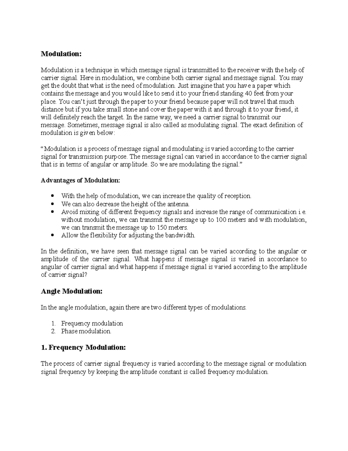 Modulation - This is mobile computing notes by computing .. It is ...