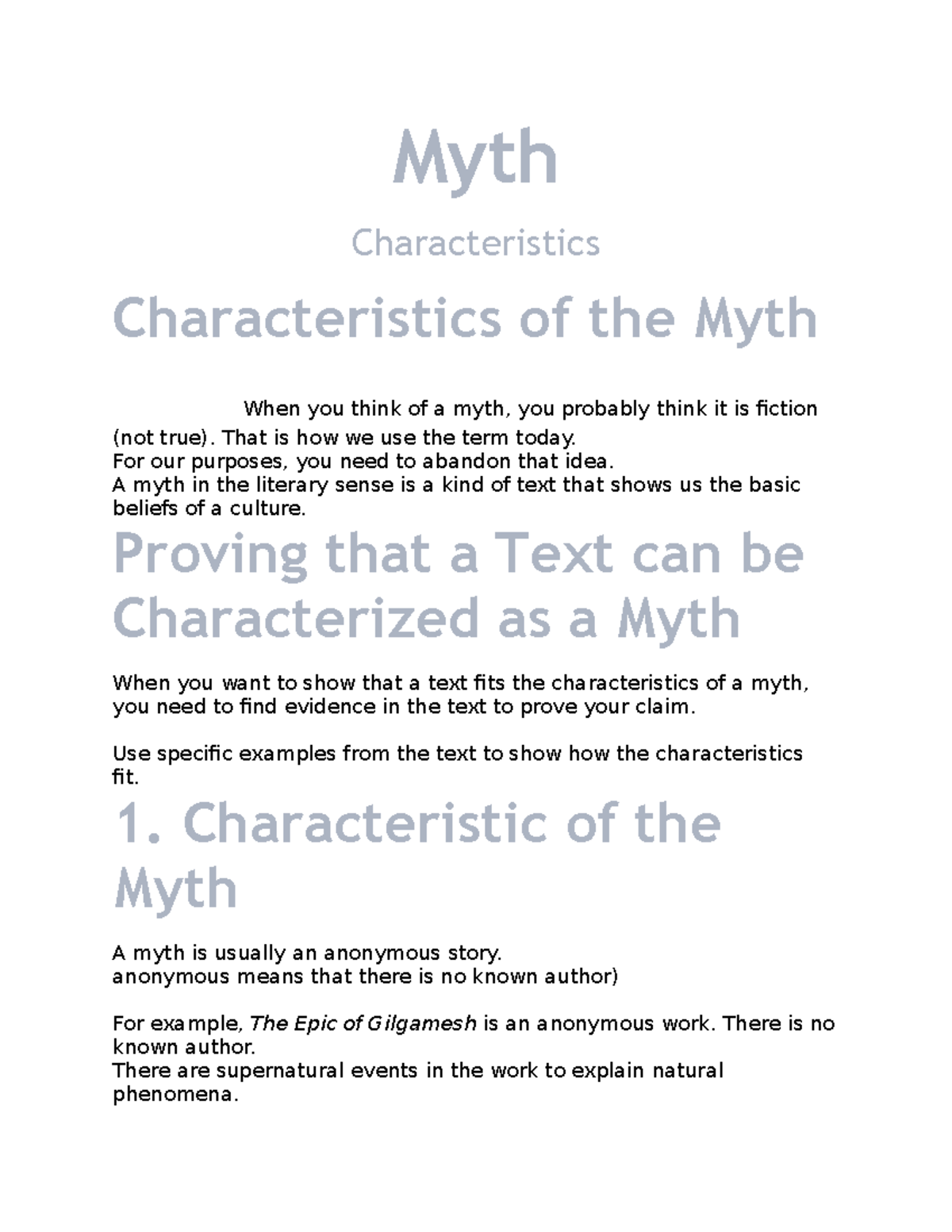 myth-notes-myth-characteristics-characteristics-of-the-myth-when