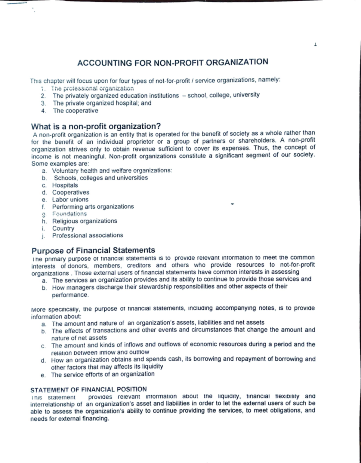 Accounting FOR NON Profit Organization 1 Taxation Studocu