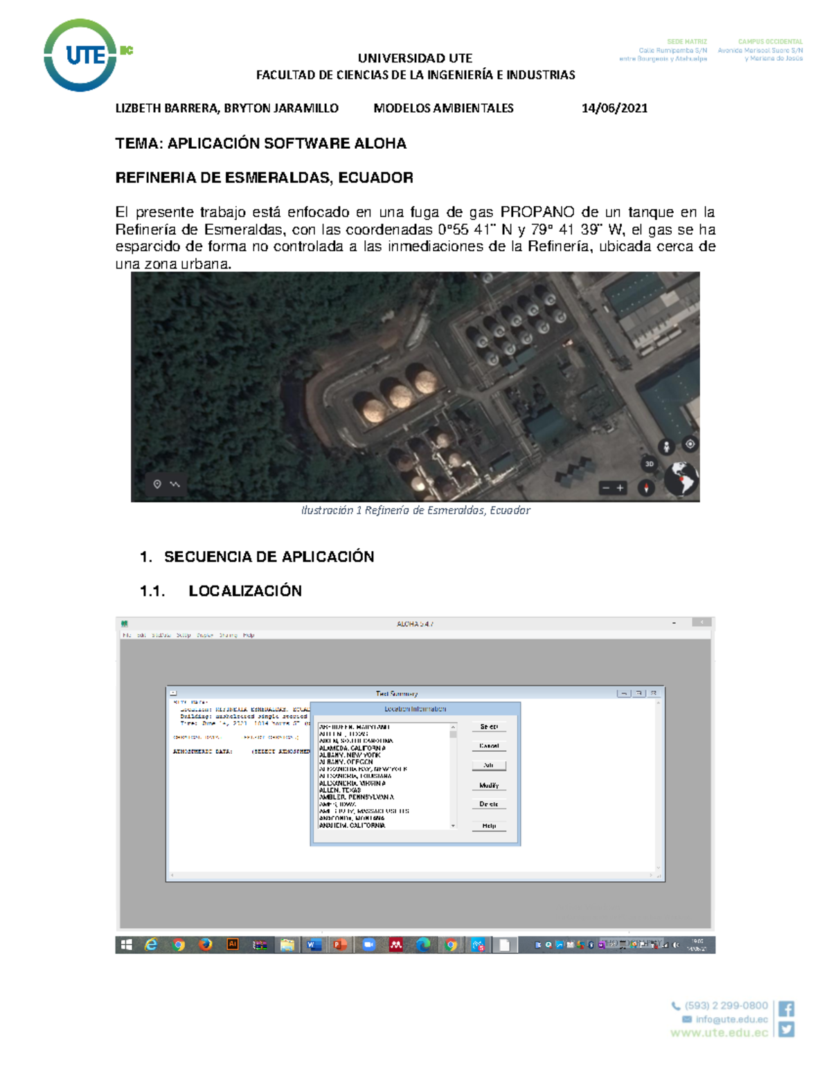 Aplicación EN Clase Software Aloha - FACULTAD DE CIENCIAS DE LA ...