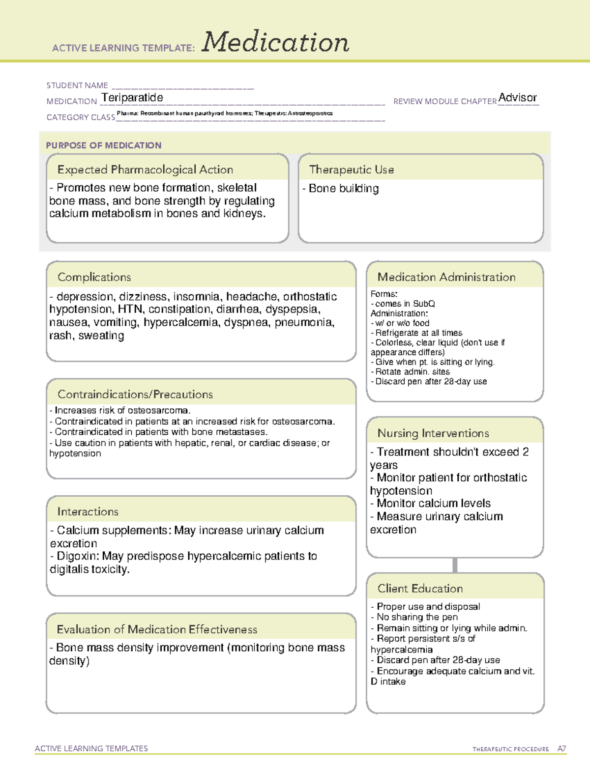 Teriparatide (Medication ALT) - ACTIVE LEARNING TEMPLATES THERAPEUTIC ...