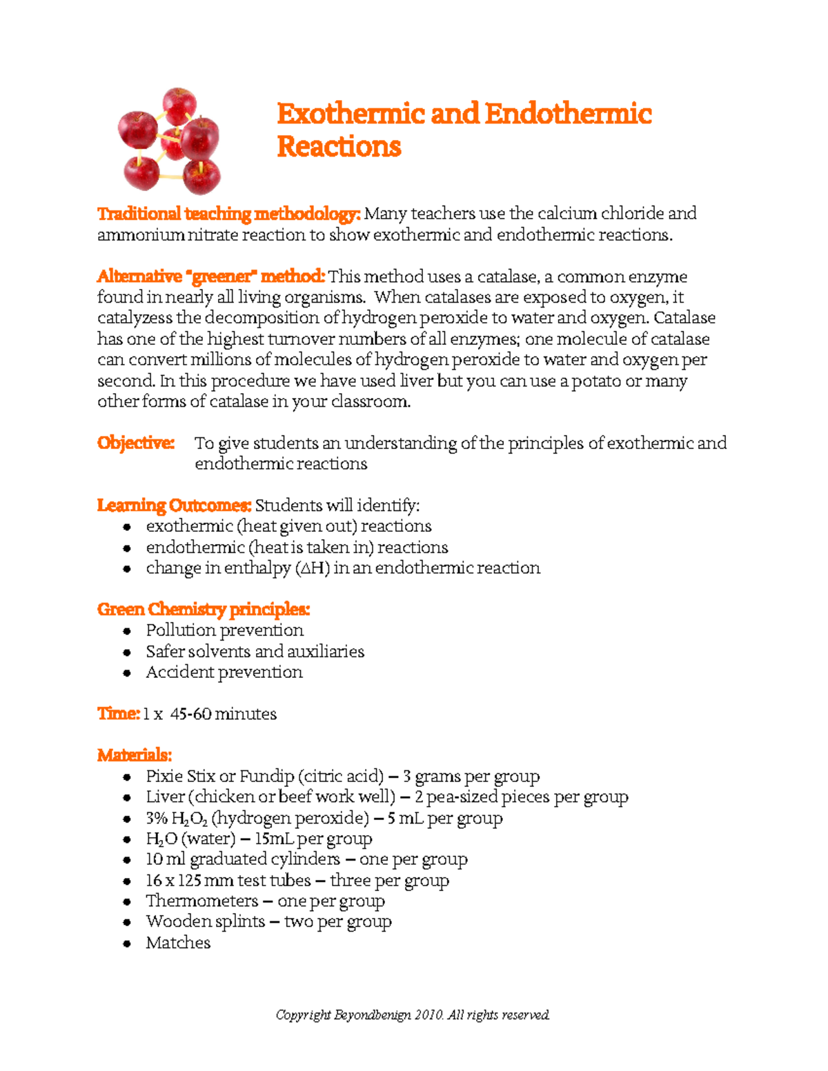 Exothermic Endothermic Reaction Lab Exothermic and Endothermic
