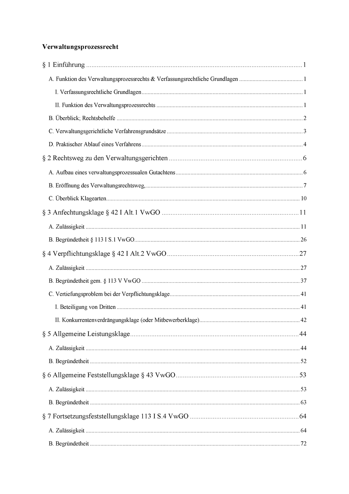 Verwaltungsprozessrecht - Funktion Des Verwaltungsprozessrechts ...