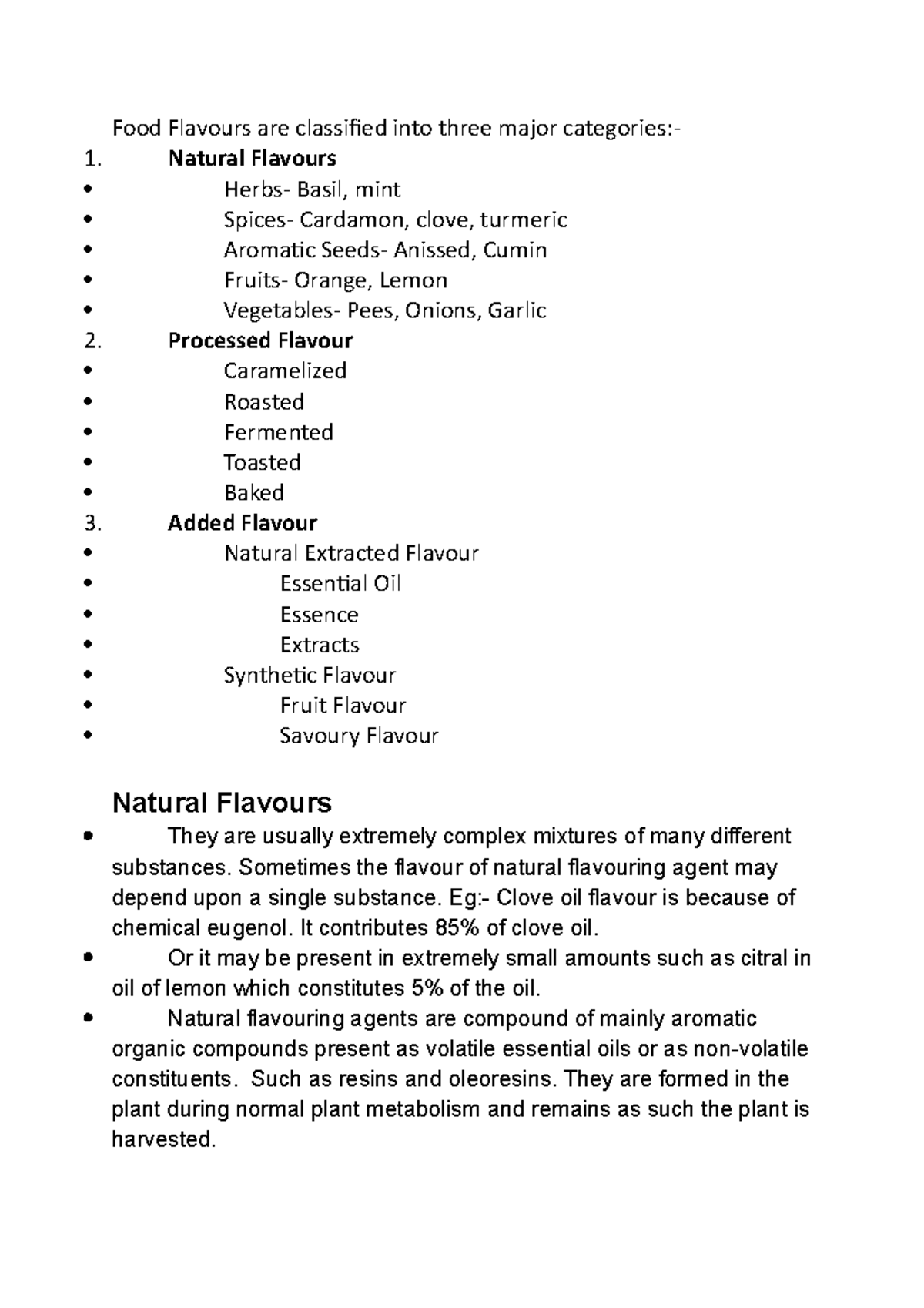 Food Flavours are classified into three major categories - Natural ...