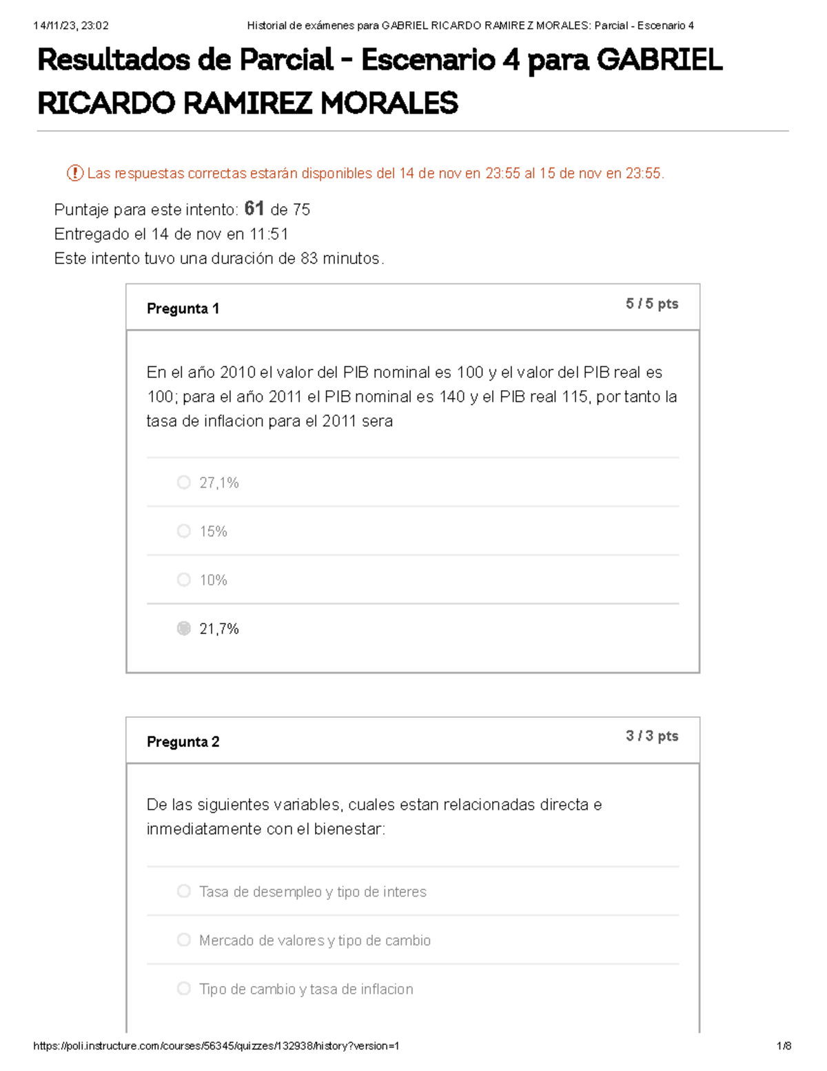 Historial De Exámenes Parcial - Escenario 4 - Resultados De Parcial ...