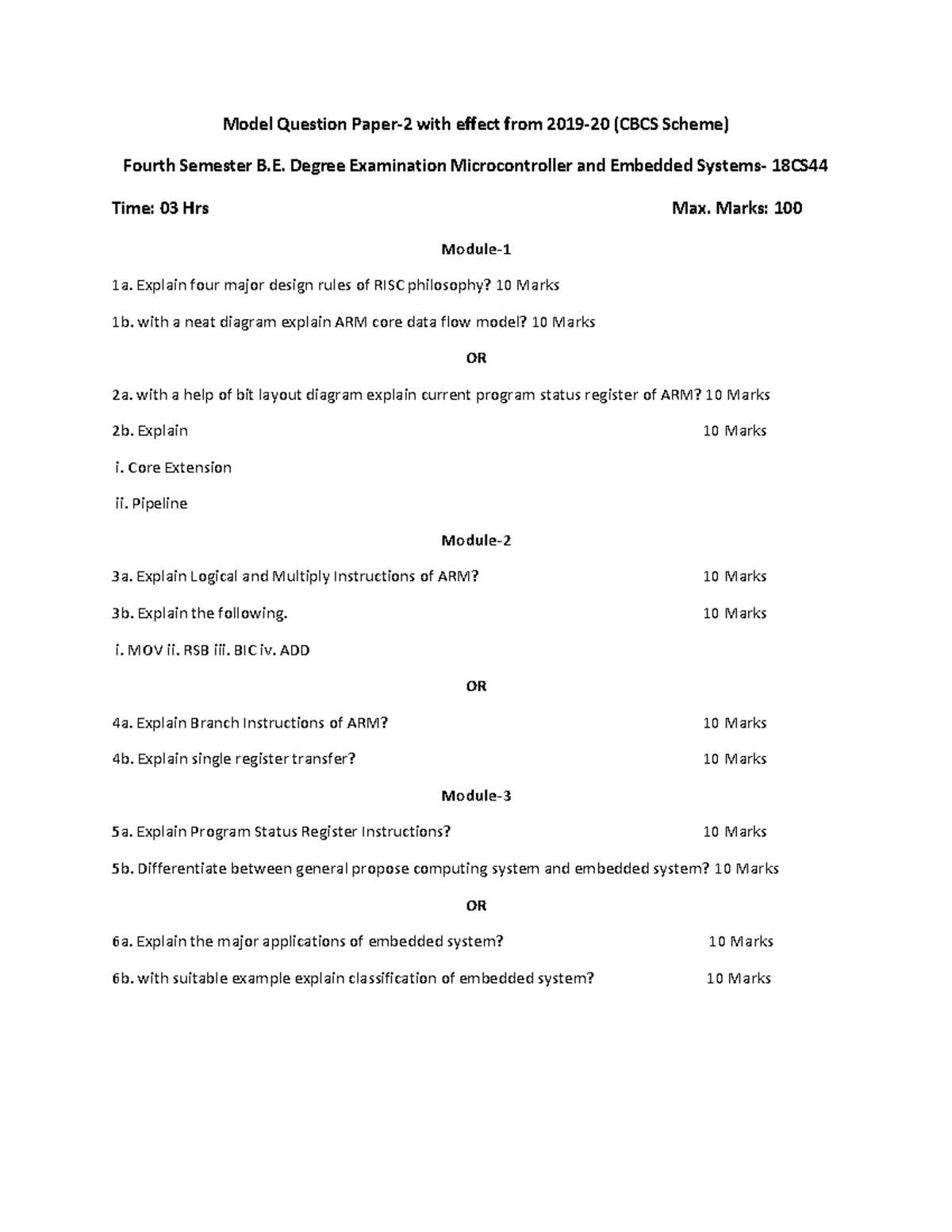 4th Sem MES QP SET 2 - Model Question Paper-2 with effect from 2019-20 ...