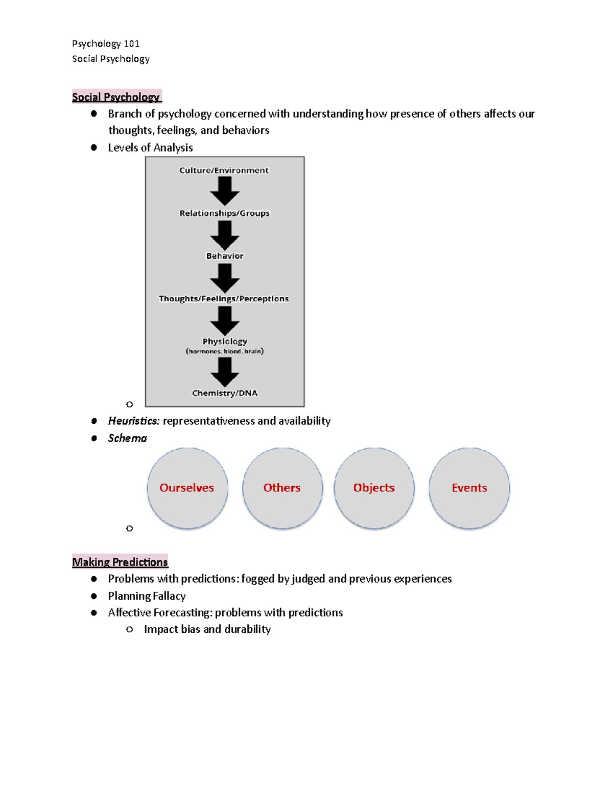 PSY 101 Social Psychology Lecture Notes - Psychology 101 Social ...