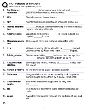 Geology Quiz Guide - EES:1050 Intro To Geology-University Of Iowa Exam ...