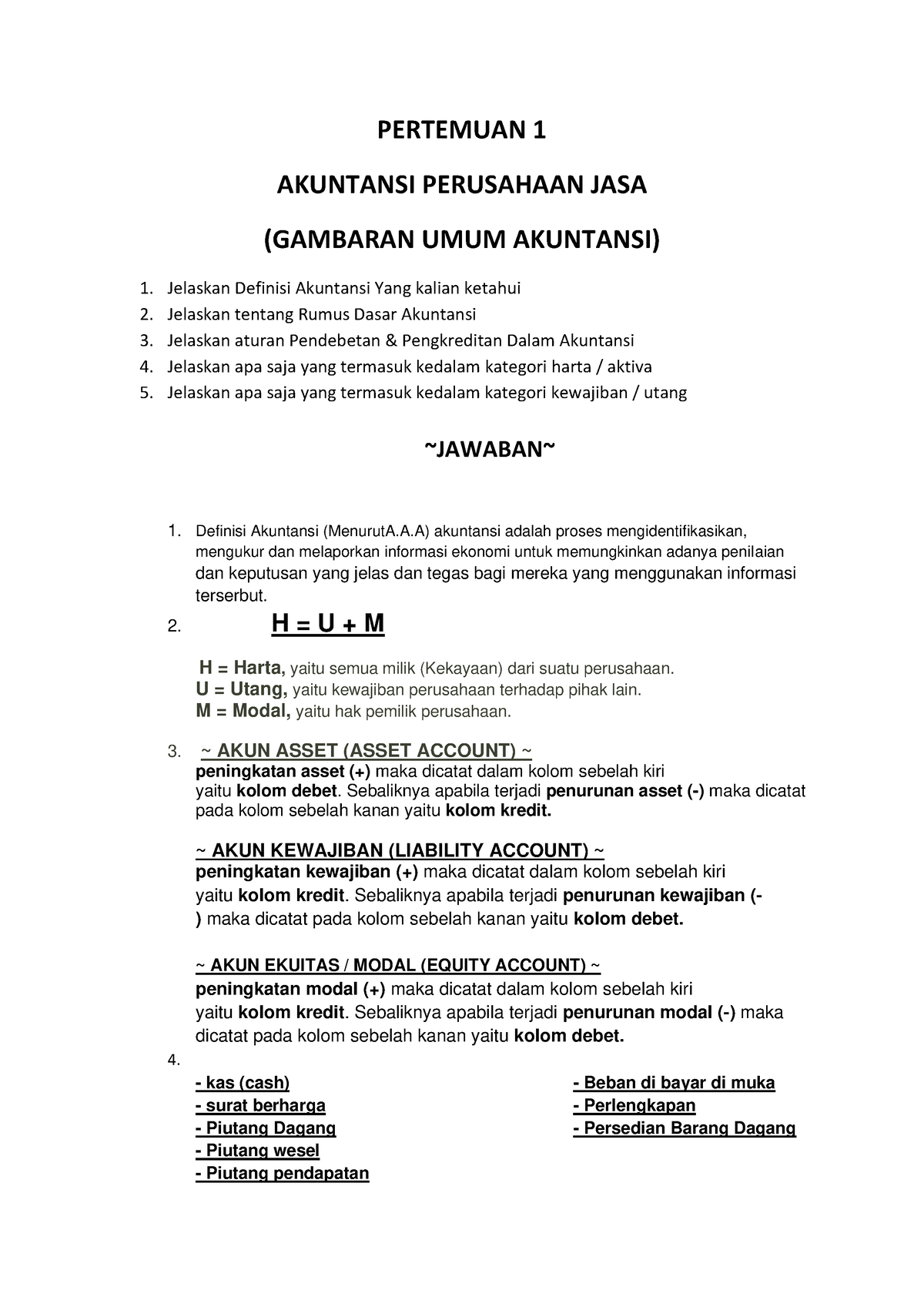 Soal Akutansi Perpajakan - PERTEMUAN 1 AKUNTANSI PERUSAHAAN JASA ...