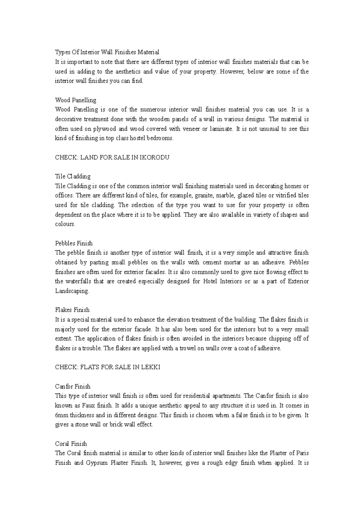 Wall finishes Read docs Types Of Interior Wall Finishes Material It