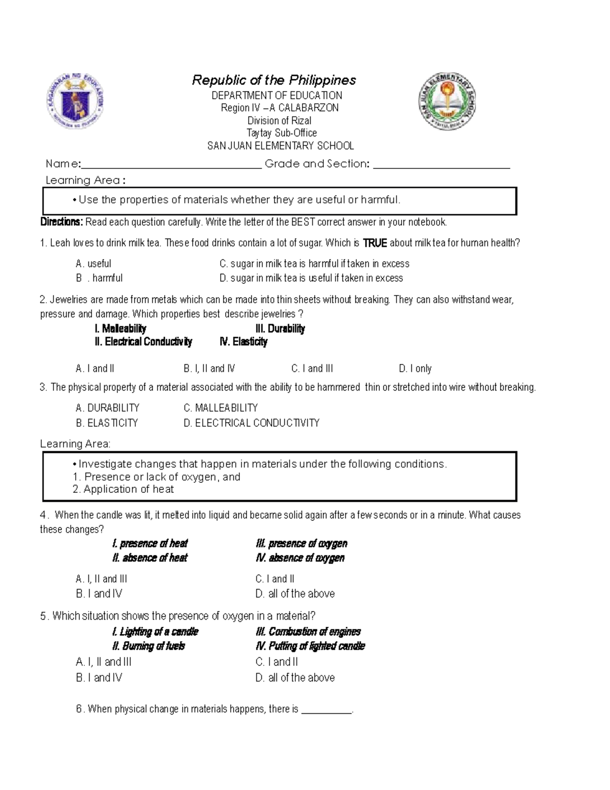 diagnostic-test-in-science-5-bachelor-in-secondary-education-studocu