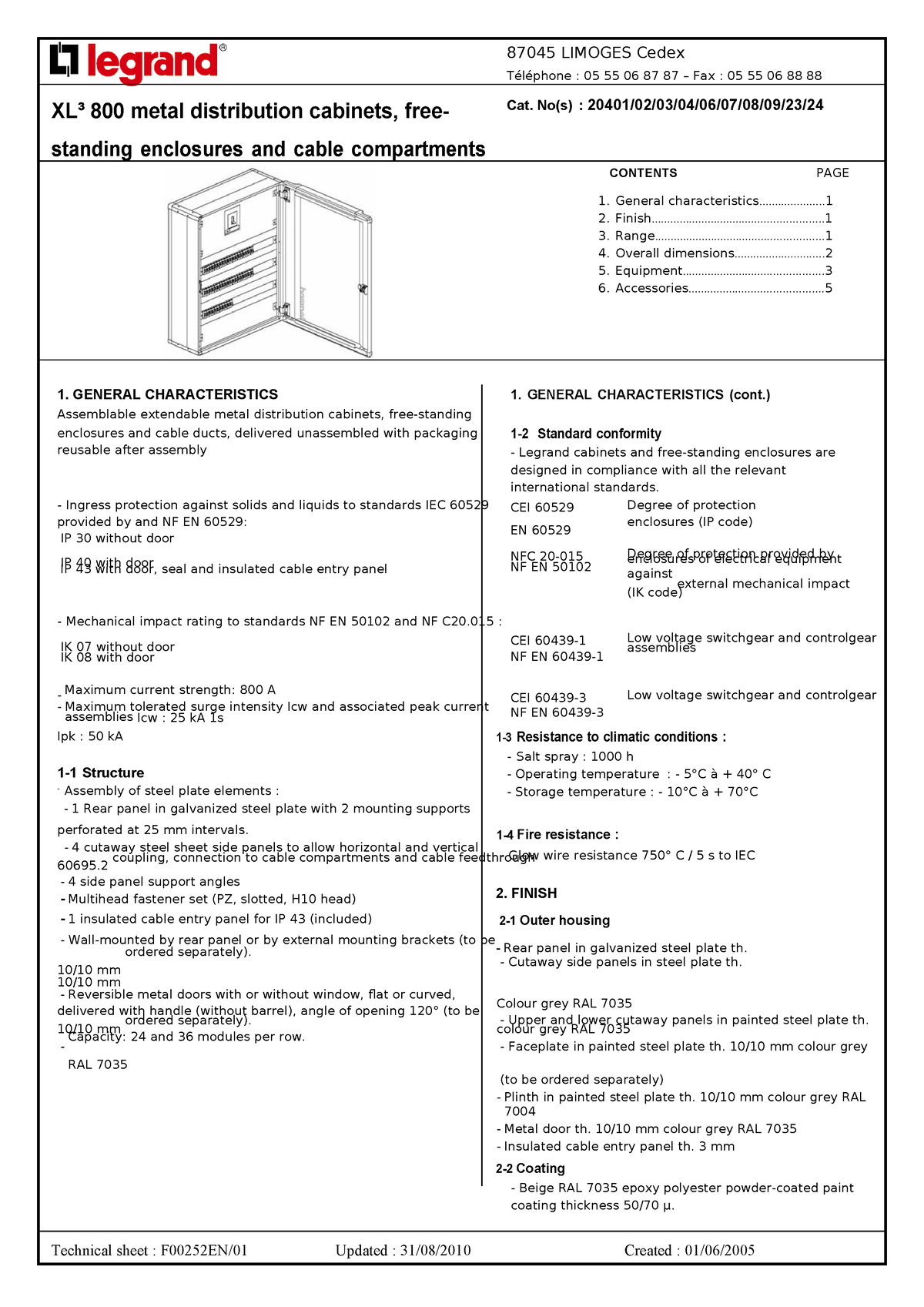 Tablero XL3-800 Fich Tec - 87045 LIMOGES Cedex Téléphone : 05 55 06 87 ...