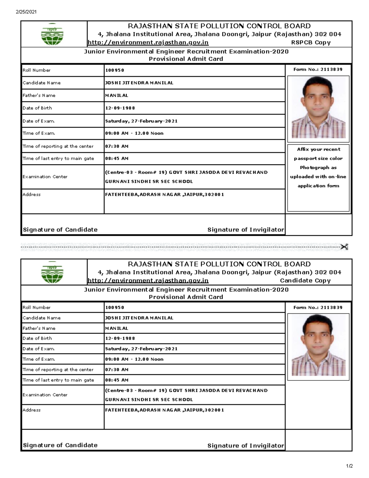 Rspcb - Lecture notes 5 - 2/25/ 1/ RSPCB Copy Signature of Invigilator ...