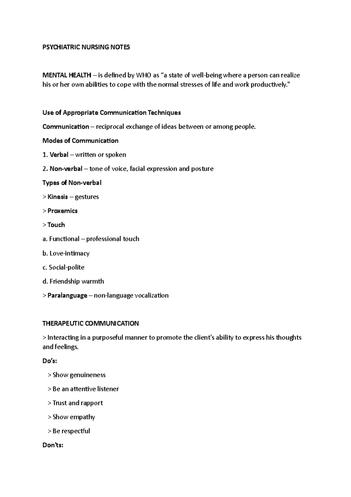 Phases of Therapeutic Communication And Defense Mechanisms ...