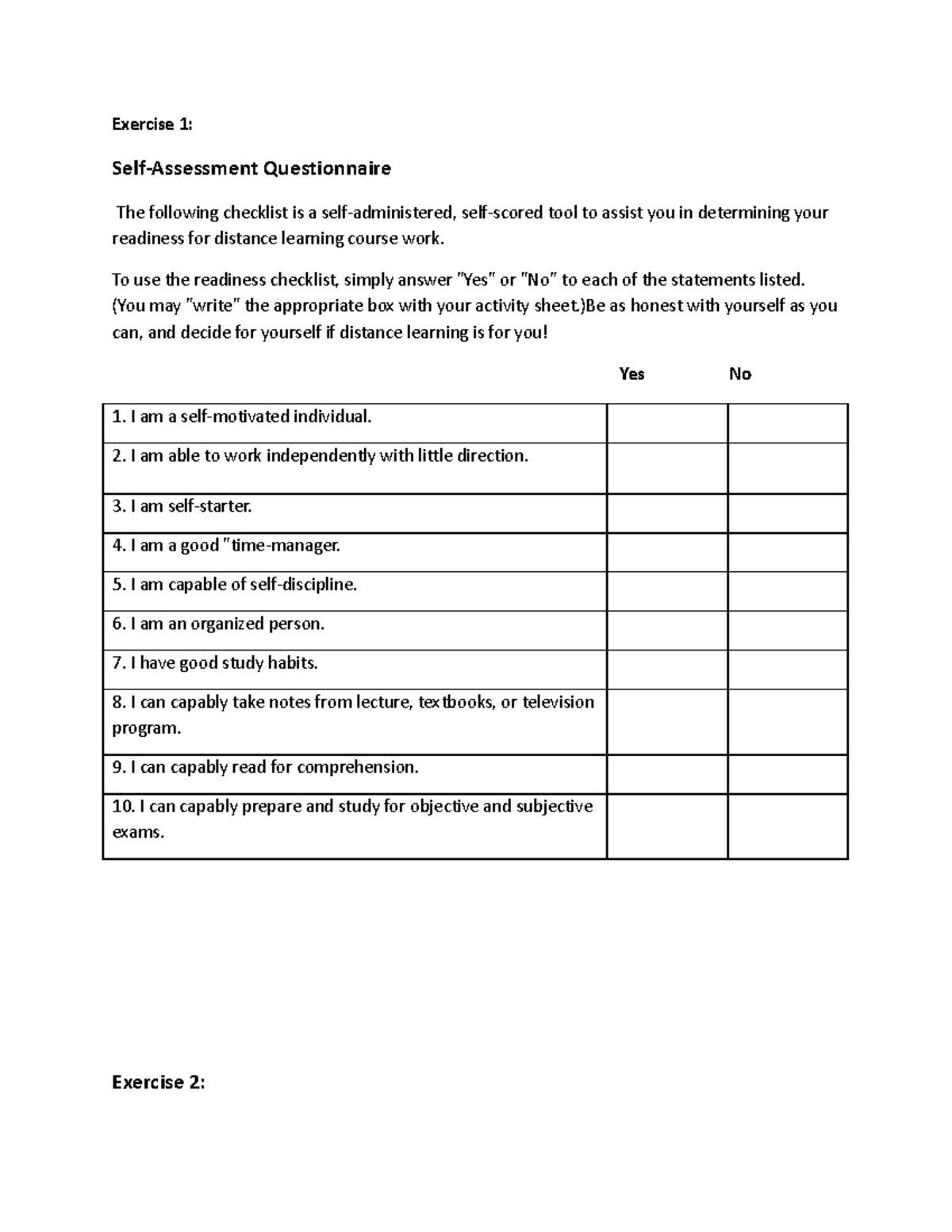 Exercise 1 - No need, it's already enough - Exercise 1: Self-Assessment ...
