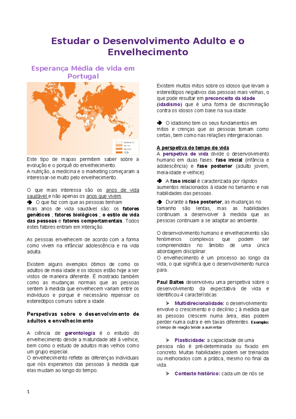 Psic. do Adulto e do Idoso 1 - Estudar o Desenvolvimento Adulto e o ...