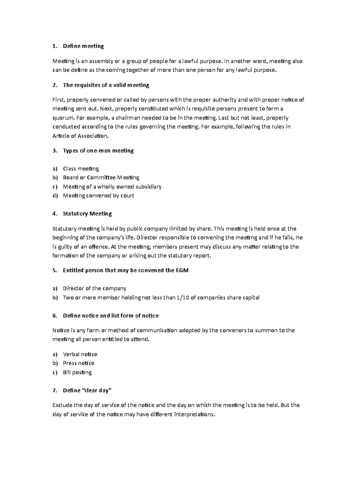 Tutorial 3,4,5 OBM340 - 1. Define meeting Meeting is an assembly or a ...