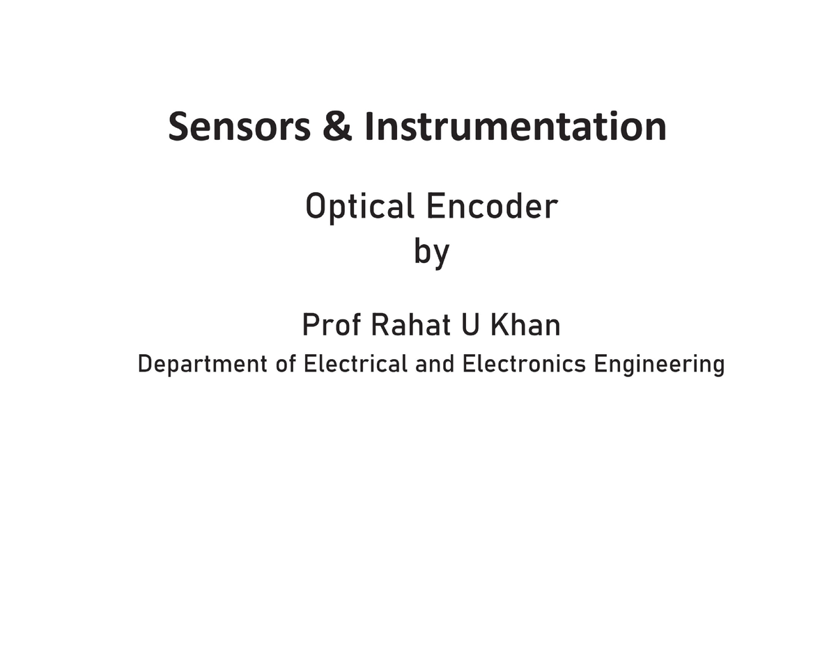 Unit -1 Sensors Instrumentation Optical Encoders 22 - Sensors And ...