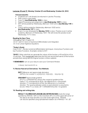 BME 201 Notes 14 AND 15 - Lectures14 and 15: Monday October 15 and 17 ...