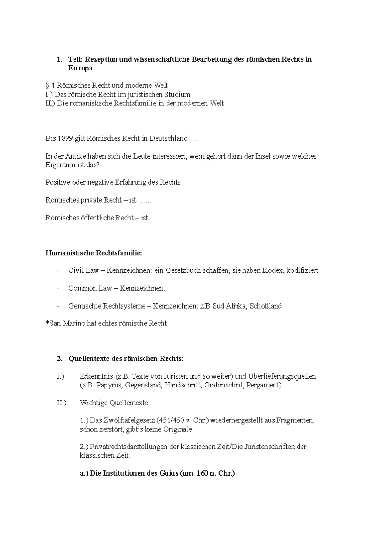 Römische rechtsgeschichte - Teil: Rezeption und wissenschaftliche ...